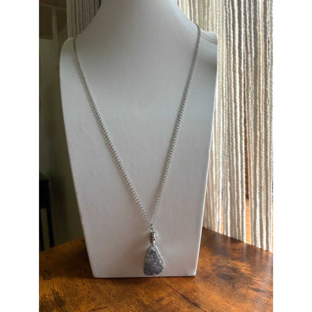 Purple Druzy Pendant Necklace Avenue